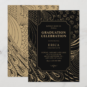 Invitación Graduación de arte de ornamentos de época