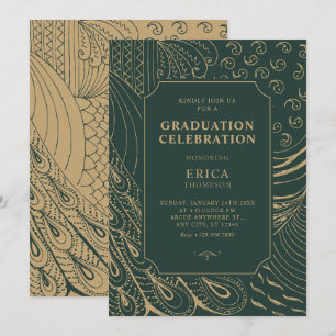 Invitación Graduación de arte de ornamentos de época