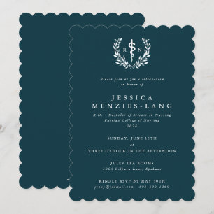 Invitación Graduación de Asclepius de Enfermera con Registro 