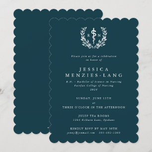 Invitación Graduación de Asclepius de Enfermera con Registro 