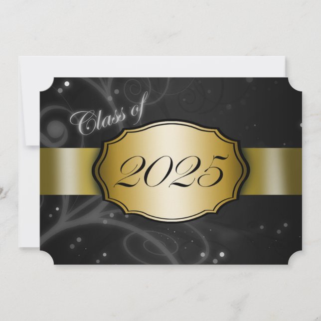 Invitación Graduación de Black and Gold 2025 (Anverso)