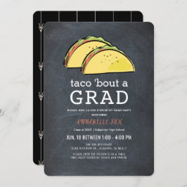 Invitación Graduación de Blk de Taco Bout GRAD Chalkboard