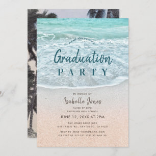 Invitación Graduación de Blue Ocean & Sandy Beach
