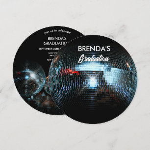 Invitación Graduación de bola disco
