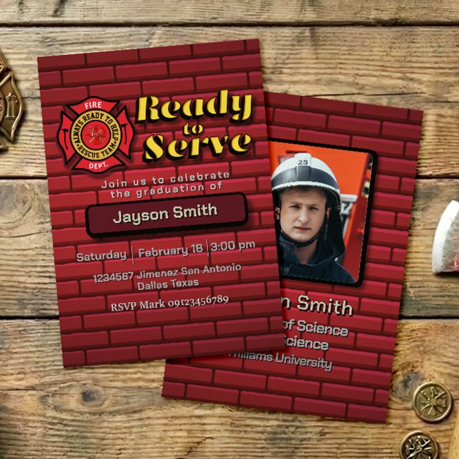 Invitación Graduación de Bomberos con Foto (Subido por el creador)