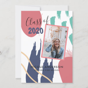 Invitación Graduación de broca de pincel de resumen moderno