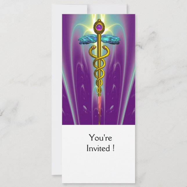 Invitación Graduación de CADUCEUS ORO, uniones médicas (Anverso)