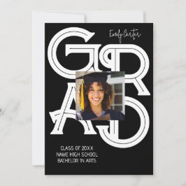 Invitación Graduación de caligrafía negrita moderna