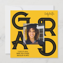 Invitación Graduación de caligrafía negrita moderna