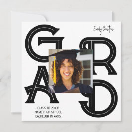 Invitación Graduación de caligrafía negrita moderna