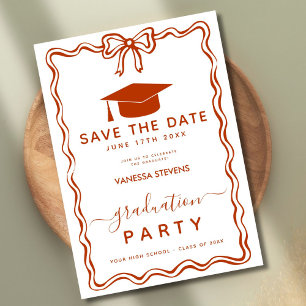 Invitación Graduación de cartones de mano Guardar la fecha