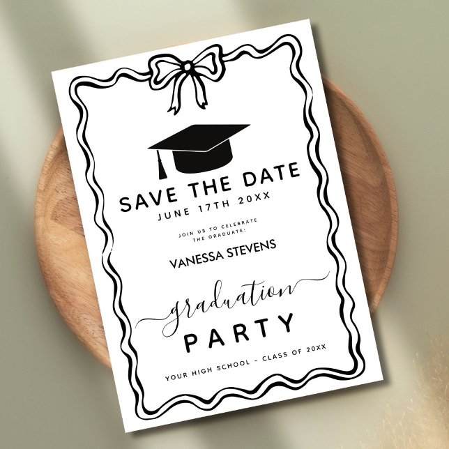 Invitación Graduación de cartones de mano Guardar la fecha (Subido por el creador)