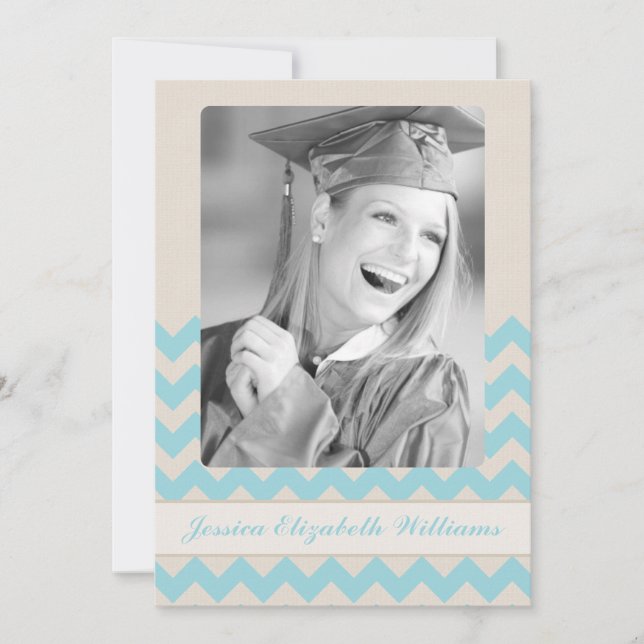 Invitación Graduación de Chevron de Moda (Anverso)