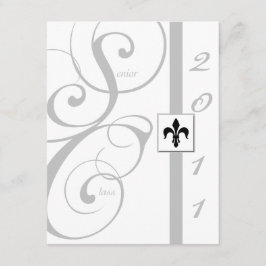 Invitación Graduación de cinta de desplazamiento blanco y pla