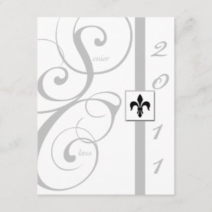 Invitación Graduación de cinta de desplazamiento blanco y pla
