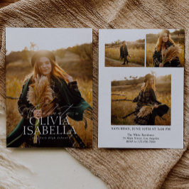 Invitación Graduación de Collage de fotos clásico moderno min