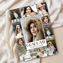 Graduación de Collage de fotos de Graduado en negr