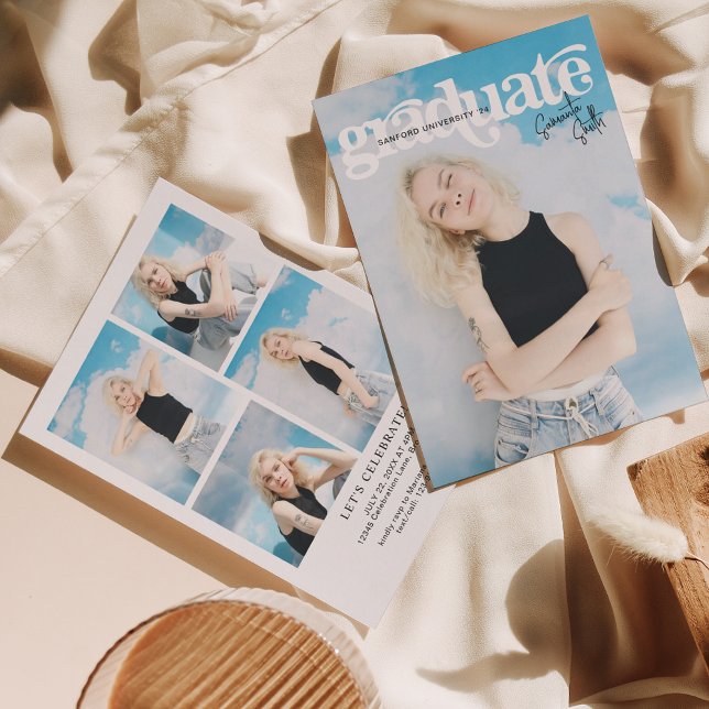 Invitación Graduación de Collage de fotos de tipografía de ép (Subido por el creador)