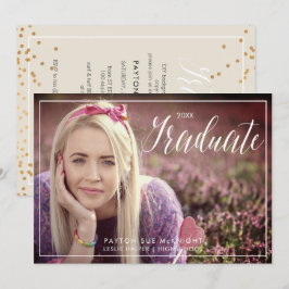 Invitación Graduación de Confetti de oro de PixDezines