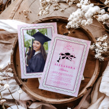 Graduación de Coquette Photo Pink Bow