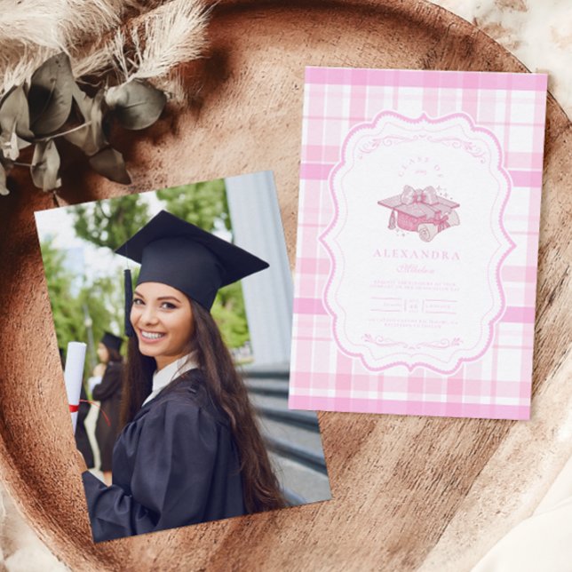 Invitación Graduación de Coquette Pink Bow (Subido por el creador)