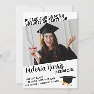 Invitación Graduación de diversión con foto de inclinación Mi