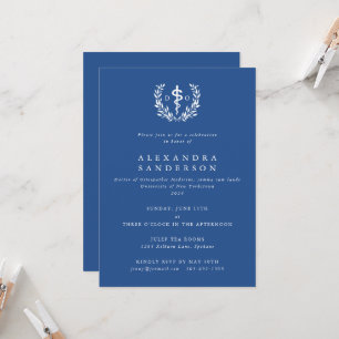 Invitación Graduación de Doctor en Medicina Osteopática Azul