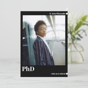 Invitación Graduación de doctorado en fotografía minimalista