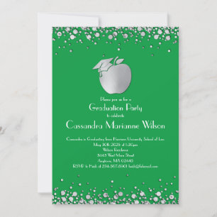 Invitación Graduación de Educación de Maestros Plata Verde