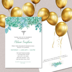 Invitación Graduación de enfermera o ceremonia de puntería RN