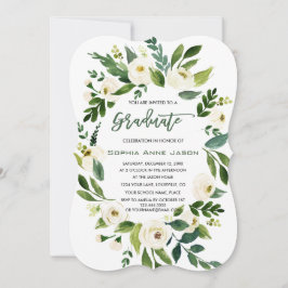 Invitación Graduación de escritura a mano de Wreath floral Ch
