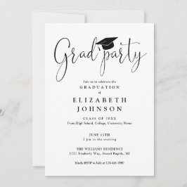 Invitación Graduación de escritura elegante y moderna del Fie