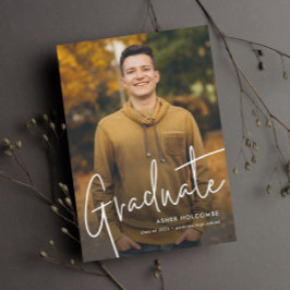 Invitación Graduación de escritura moderna Graduación de foto