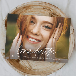 Invitación Graduación de escritura moderna Graduación de foto
