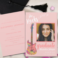 Graduación de escritura rosada con foto