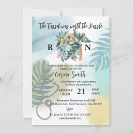 Invitación Graduación de Escuela de enfermería Boho Botanical
