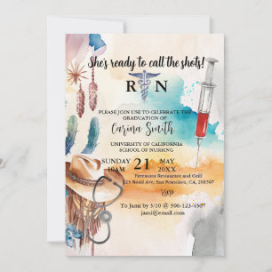 Invitación Graduación de Escuela de enfermería Cactus de Vaqu