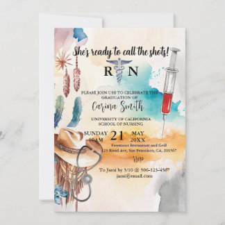 Invitación Graduación de Escuela de enfermería Cactus de Vaqu