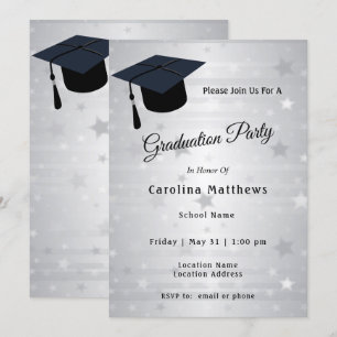 Invitación Graduación de estrellas de plata de Cap