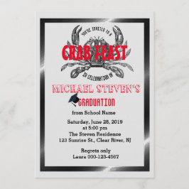 Invitación Graduación De Festín De Cangrejo Cualquier Fiesta 