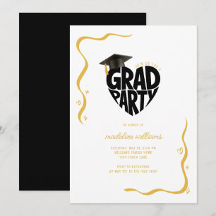 Invitación Graduación de Fiesta de Heart Grad