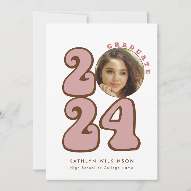 Invitación Graduación de flor silvestre con guión de diversió (Anverso)