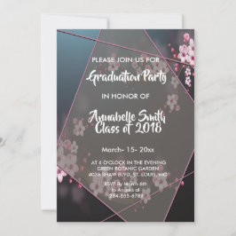 Invitación Graduación de Floral Geométrica con flores de cere