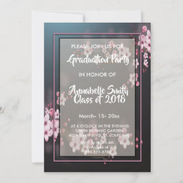 Invitación Graduación de Floral Geométrica con flores de cere