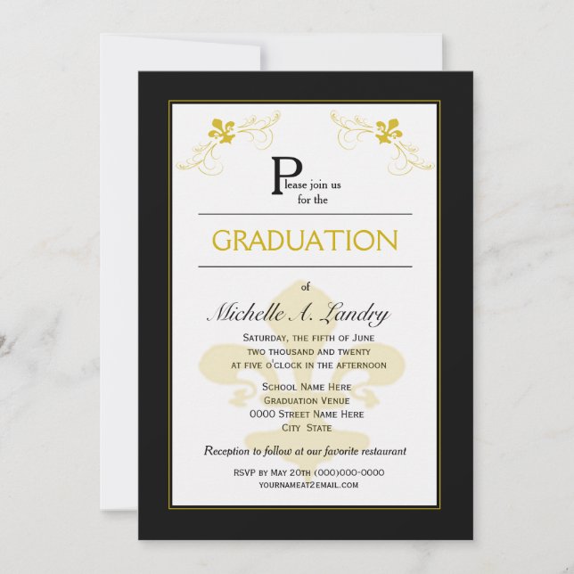Invitación Graduación de Florence Fleur de Lis (Anverso)
