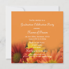Invitación graduación de flores de margarita naranja bonito