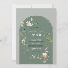 Invitación Graduación de flores silvestres de color de agua e