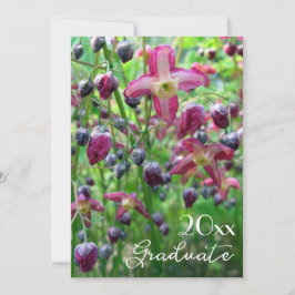 Invitación Graduación de flores y brotes de bonito