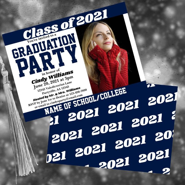 Invitación Graduación de foto blanca de la Marina (Subido por el creador)