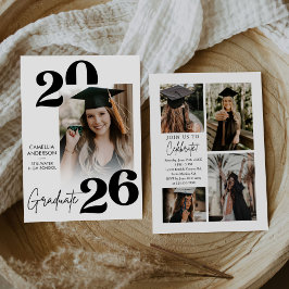 Invitación Graduación de Foto Casual Moderna de Moda